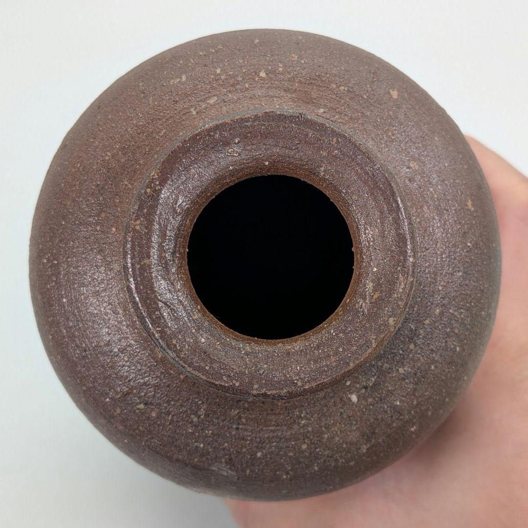 岡山県重要無形文化財 四代松田華山 備前焼 花入 共箱共布栞 フラワーベース