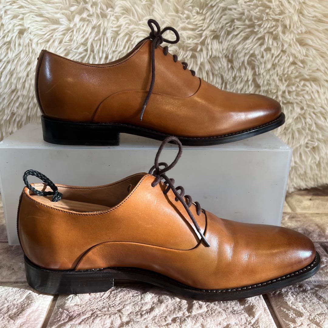 新品同様　ジョージ コックス バーガンディ プレーントゥ 25.5cm