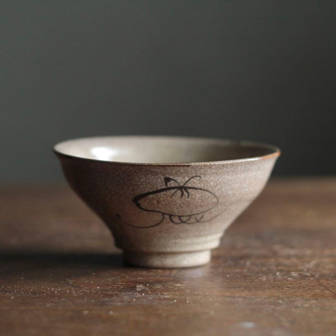 絵瀬戸 大盃 小碗 No.2 再興織部 古美術 古道具 アンティーク
