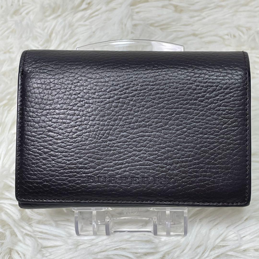 美品 BURBERRY 二つ折り財布 こげ茶 ブラウン ノバチェック 箱付き