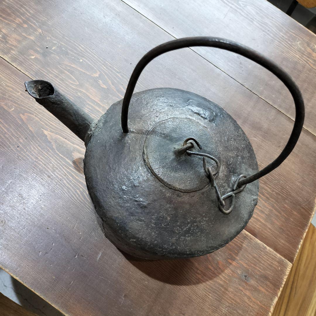 李朝の鉄瓶　アンティーク　民藝