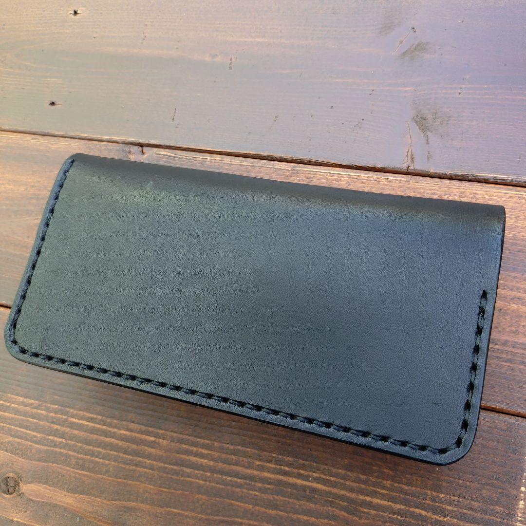 栃木オイルレザー❗️セミロングトラッカーウォレット❗️総手縫い[ハンドメイド品]