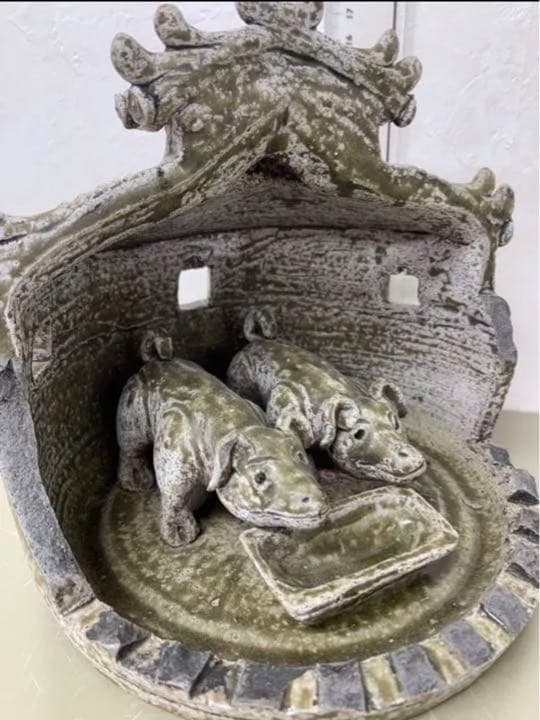 中国五代十国 耀州窯 养猪圈　骨董古美術品 唐物アンティーク江戸青磁コレクション