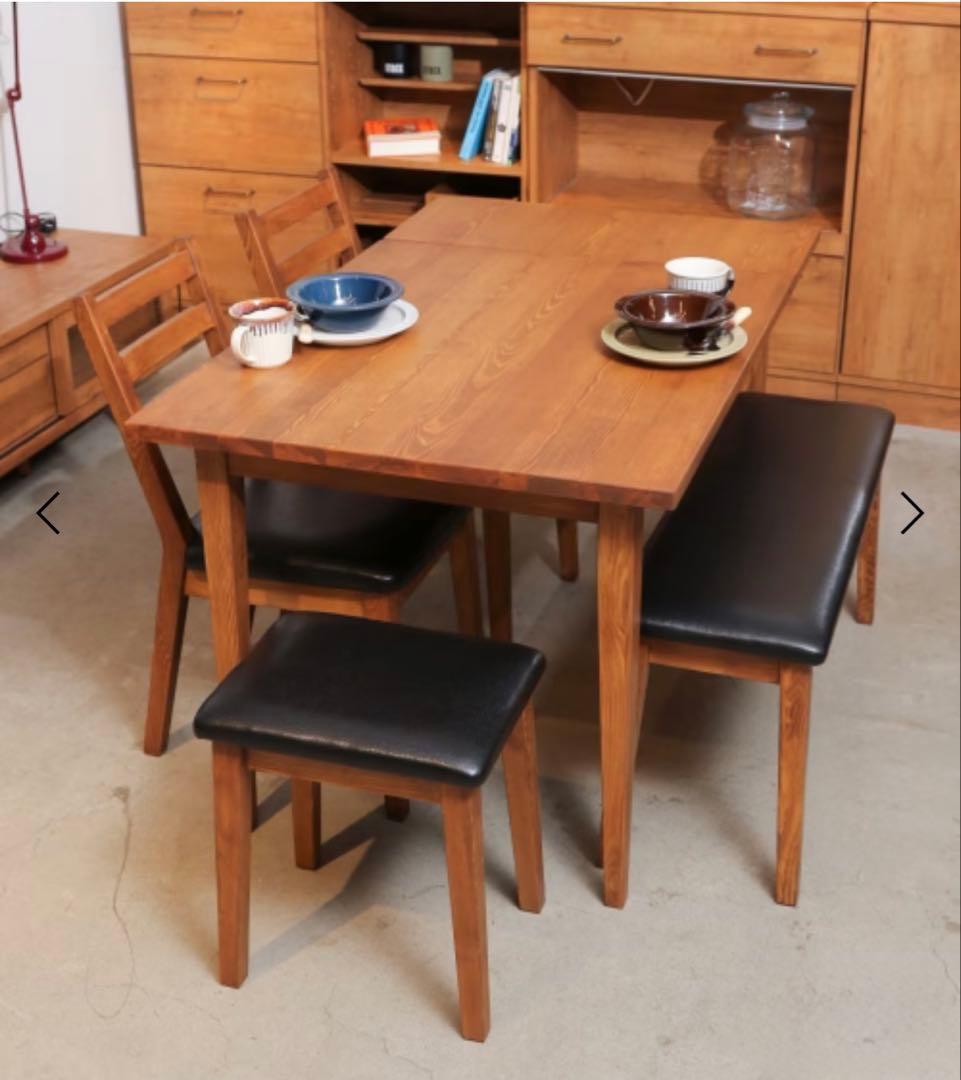 【値下げ】幅90～120cmエクステンション ダイニングテーブル