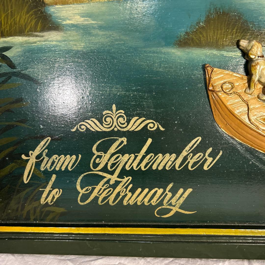 アンティーク　ハンティング　シーズン　看板　雑貨　フレーム　木製　ヴィンテー