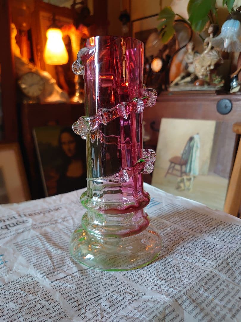 イギリス1800s'後期 ビクトリアン クランベリー＆ヴァセリン(ウラン)ベース