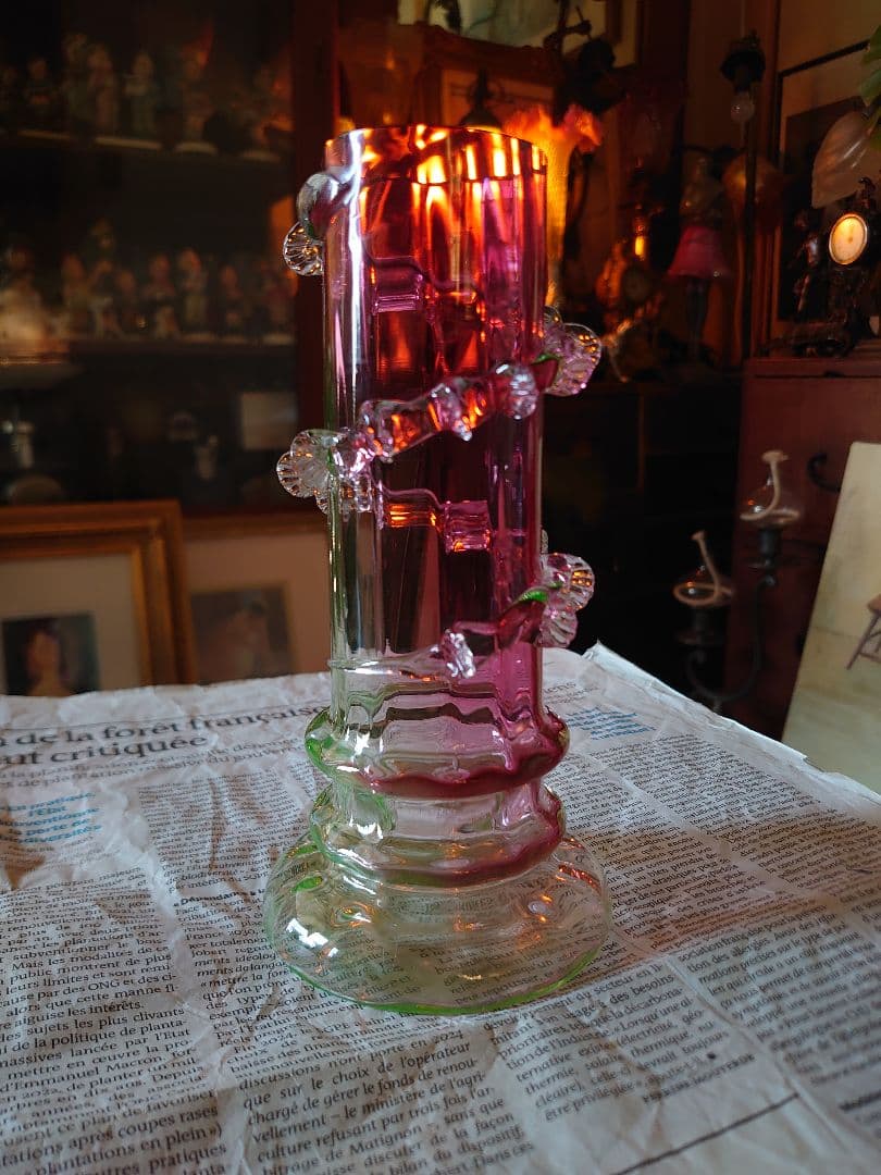 イギリス1800s'後期 ビクトリアン クランベリー＆ヴァセリン(ウラン)ベース