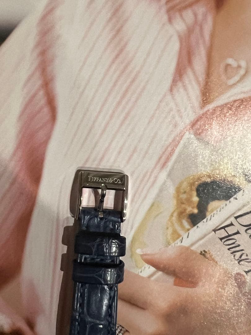 Tiffany グランドブルーダイヤルストラップウォッチ