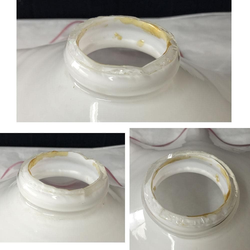 p007 電気の笠 ガラス 電笠 電傘 巾28.5cm 硝子 古ガラス 古硝子