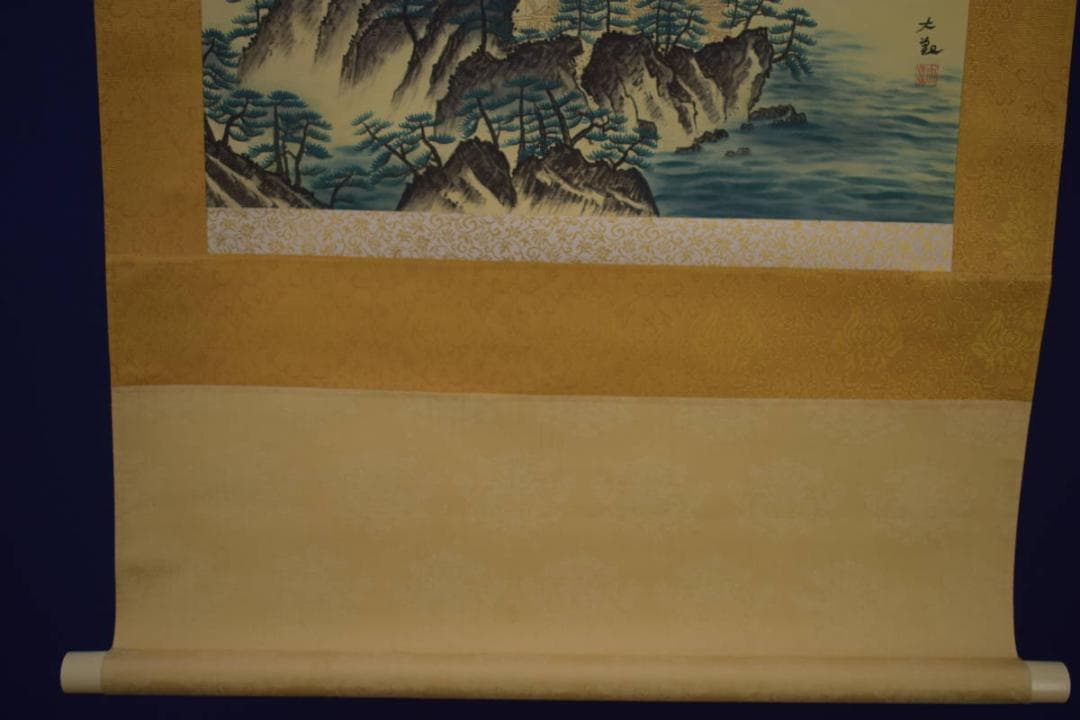 複製/横山大観/富士山水図/工芸/布袋屋掛軸HI-838