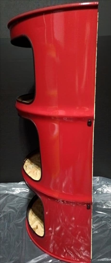 カメムシ品！200㍑ドラム缶remake3段BOX！レッド