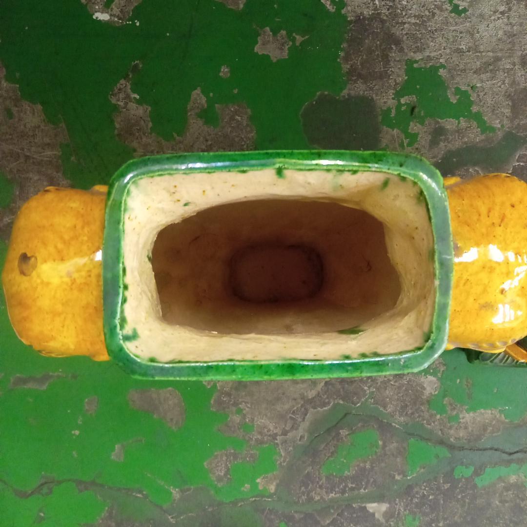 花台　唐三彩　象