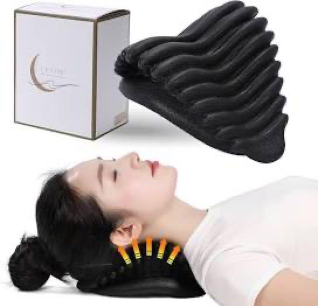 ブラック 首枕 ネックピロー 自宅で寝るだけ10分 ストレッチ 首こり 肩