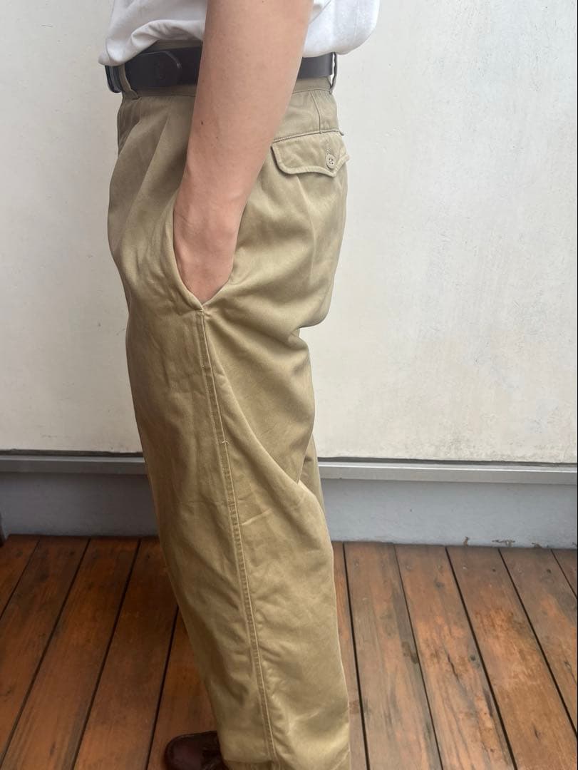フランス軍　1950〜60年代　実物　M52 チノパンツ　後期　サイズ22