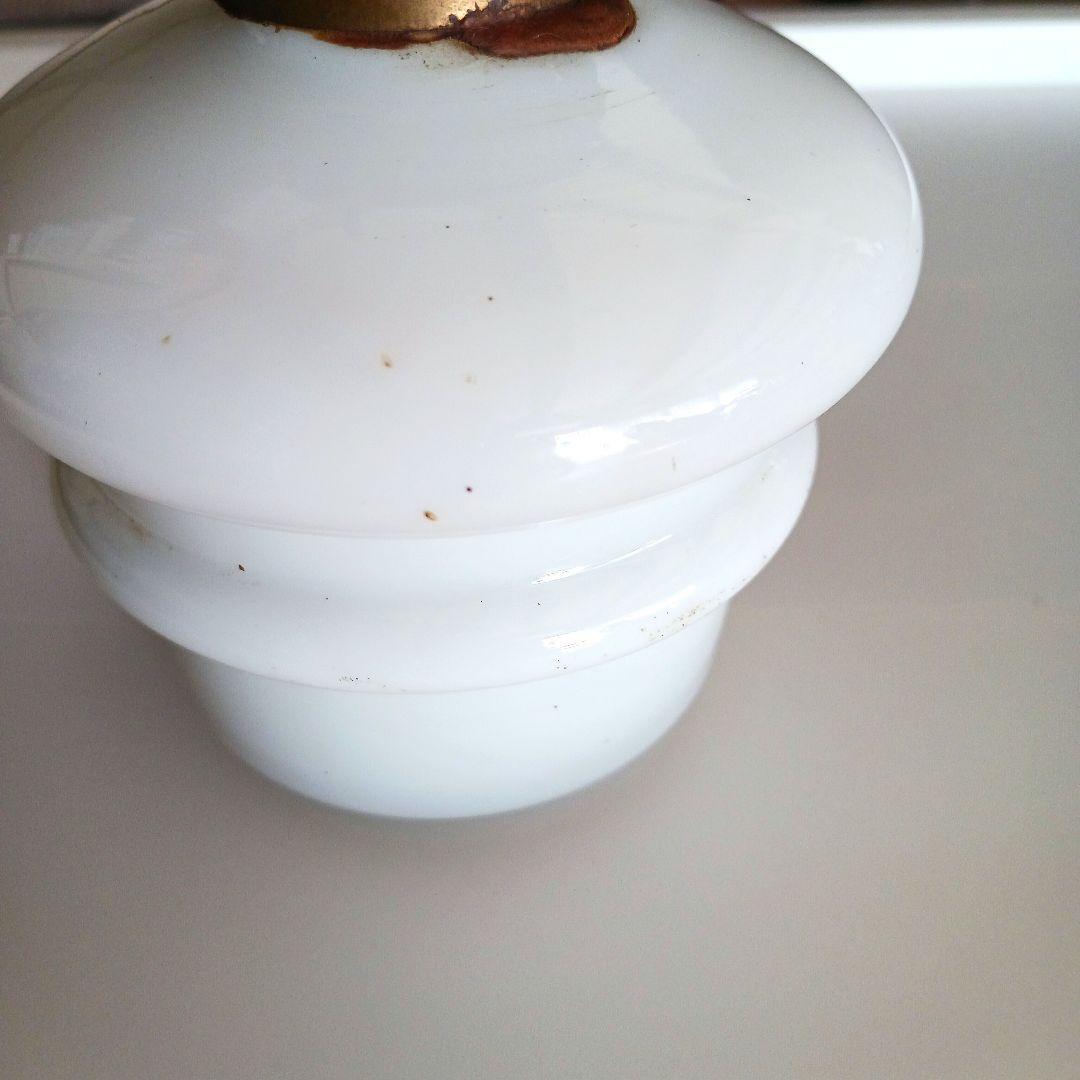 アンティーク吊りオイルランプ　　　　ミルクガラス