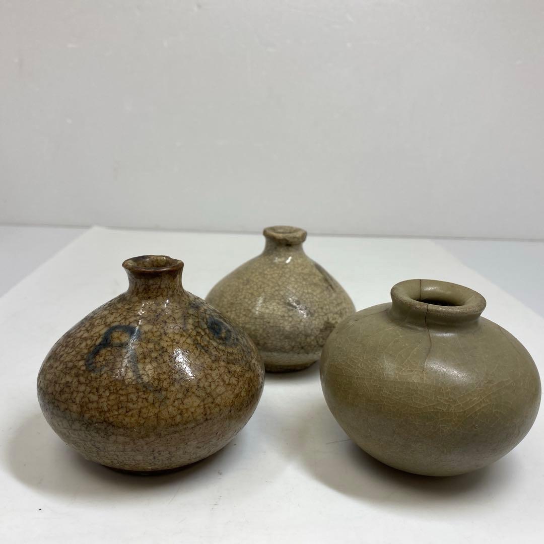 約300〜400年前　古唐津　黒高麗　高麗青磁　油壺5点　東さ7-0616②