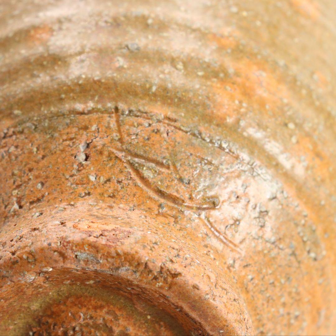 那波鳳翔作 伊羅保茶碗 高麗茶碗 共箱共布 茶道具　C203　1F14D