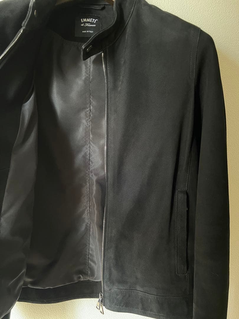 EMMETI / JURI BEAMS スエード シングル ライダースジャケット