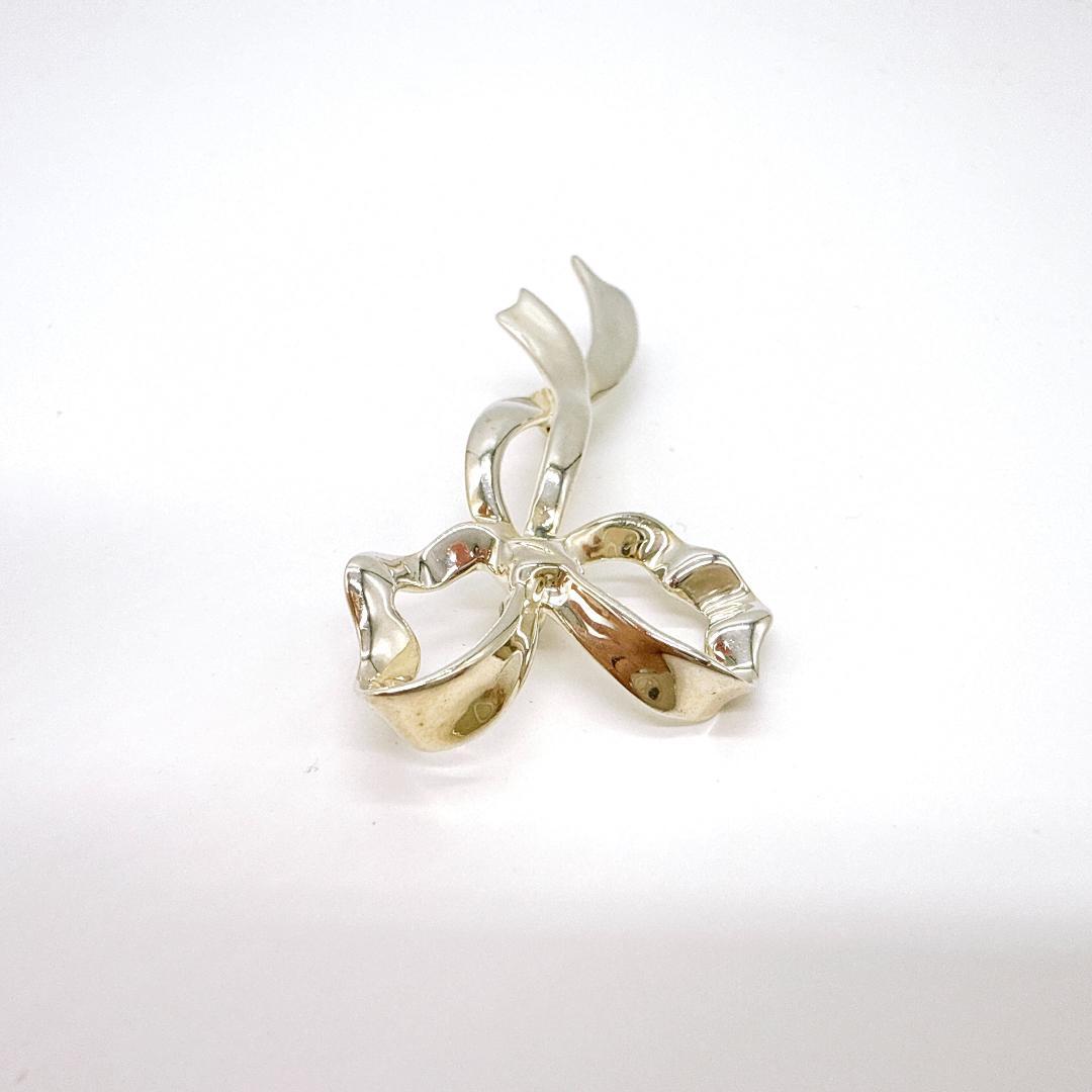 TIFFANY＆Co ティファニー SV925 リボン ピンブローチ ピンバッジ