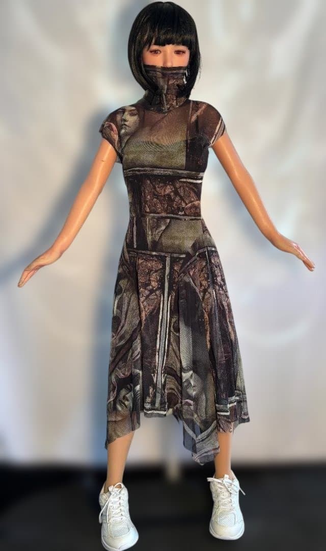 JeanPaul GAULTIER 総柄パワーネットワンピース&キャミソール