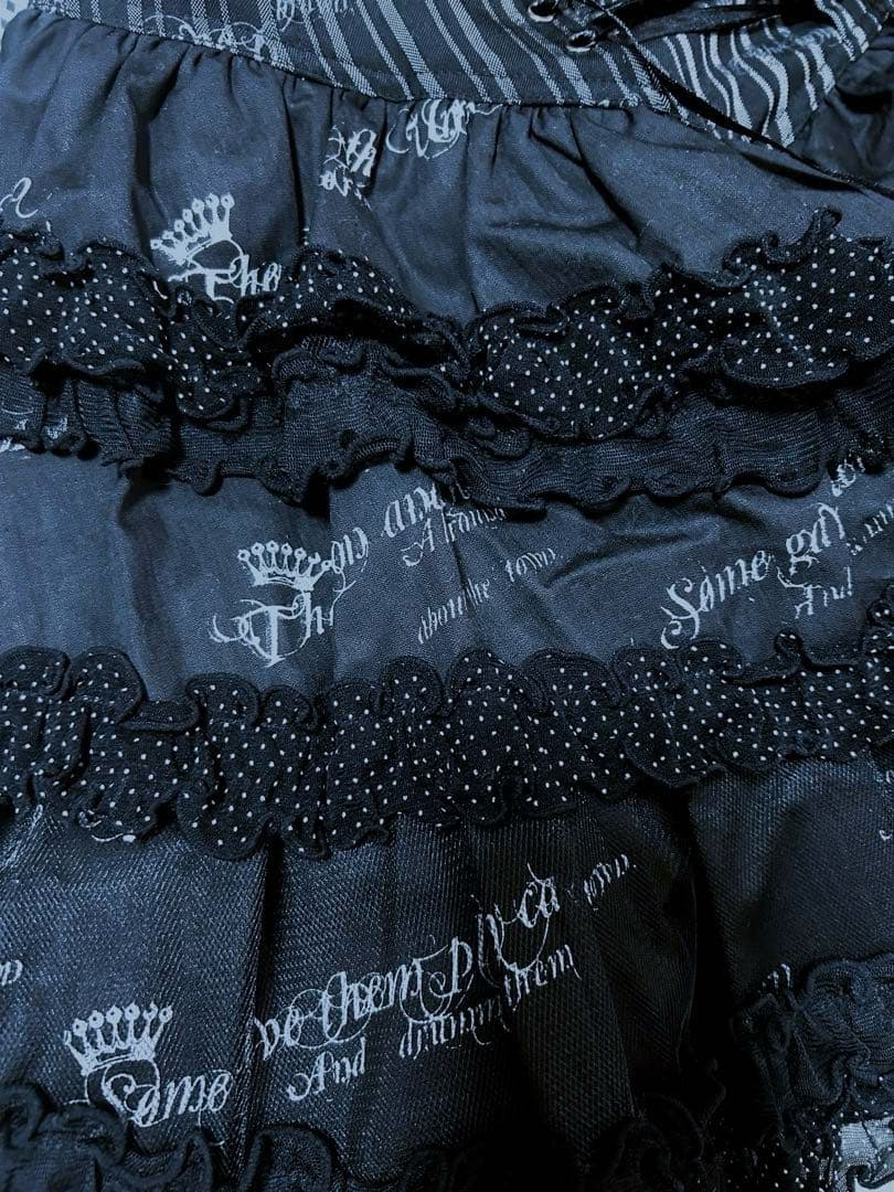 h.NAOTO FRILL フリル　レース　コルセット　スカート　編み上げ　黒