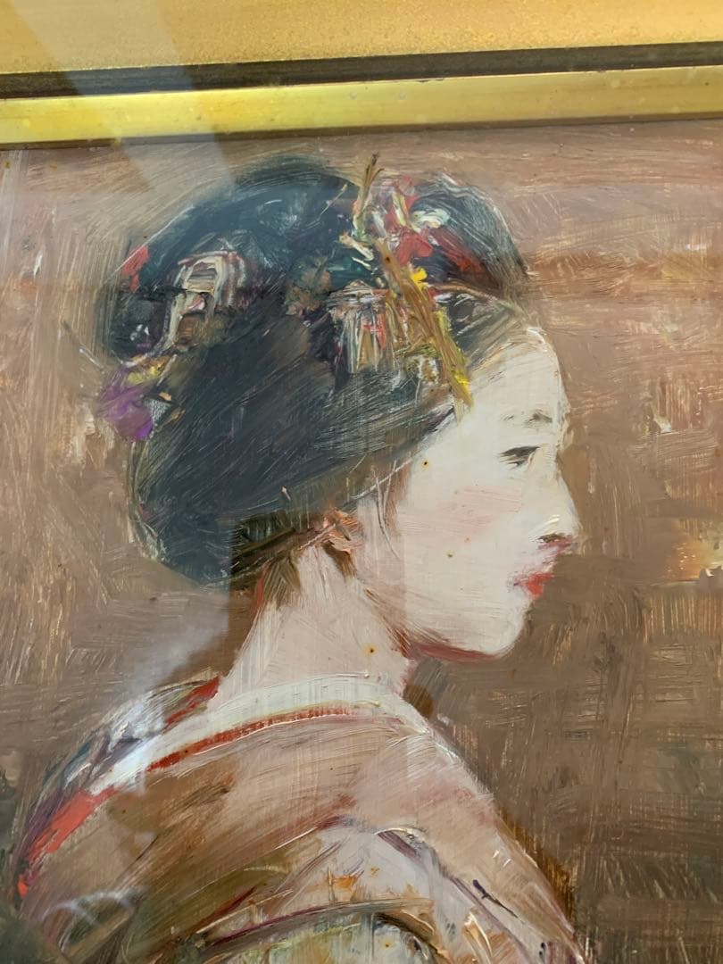 ★底値★近日出品終了★14万円超〜★鬼頭鍋三郎　「舞妓」　1966 油彩