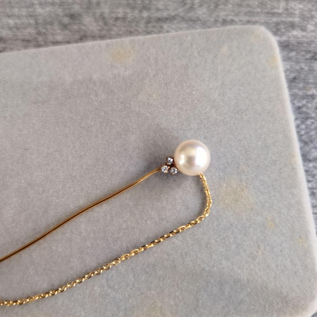 う*ん様 18K★18金×パール×ダイヤ★ピンブローチ