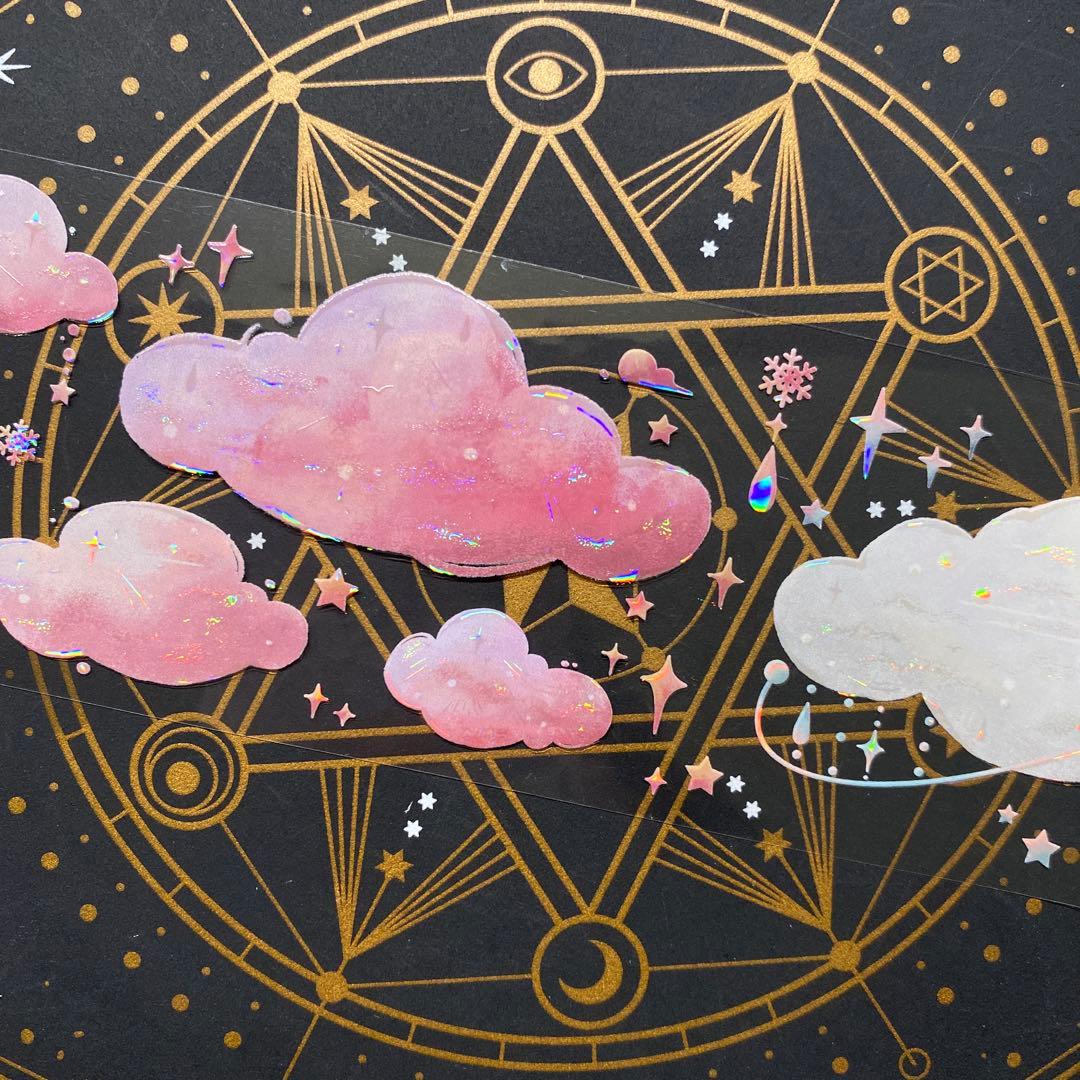 【9011】海外　マステ　中古巻　貝殻光マスキングテープ　雲　装飾系