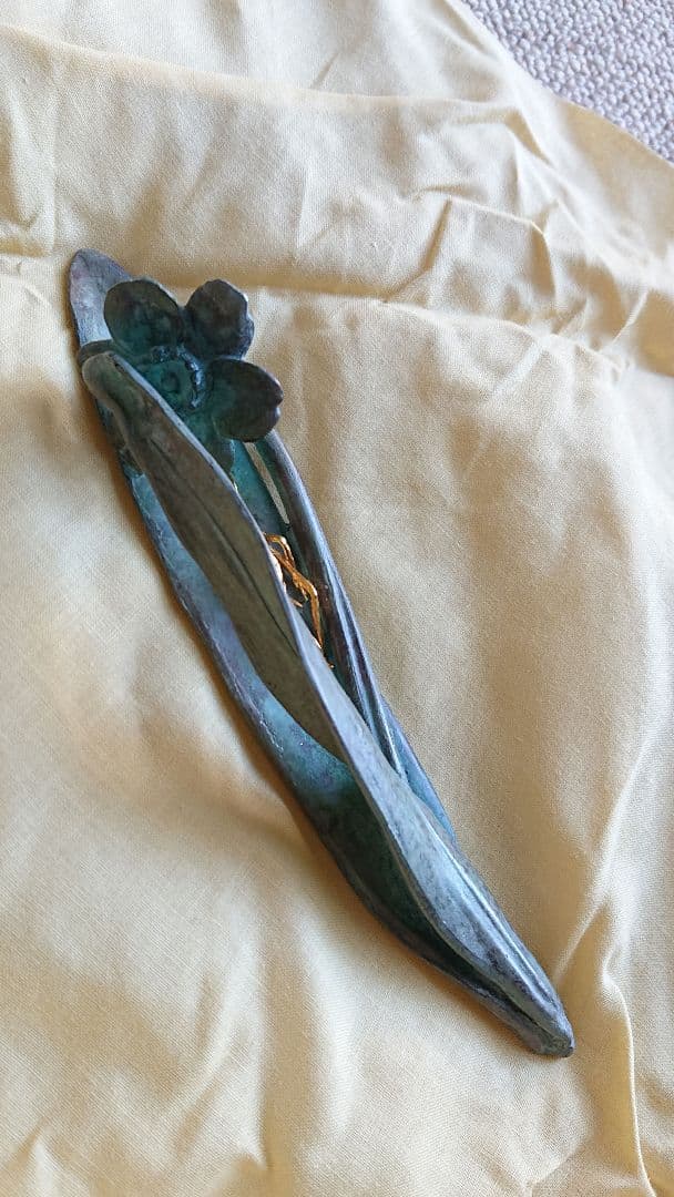 蝋型 鋳銅 文鎮 こおろぎ 雅博作 共箱入