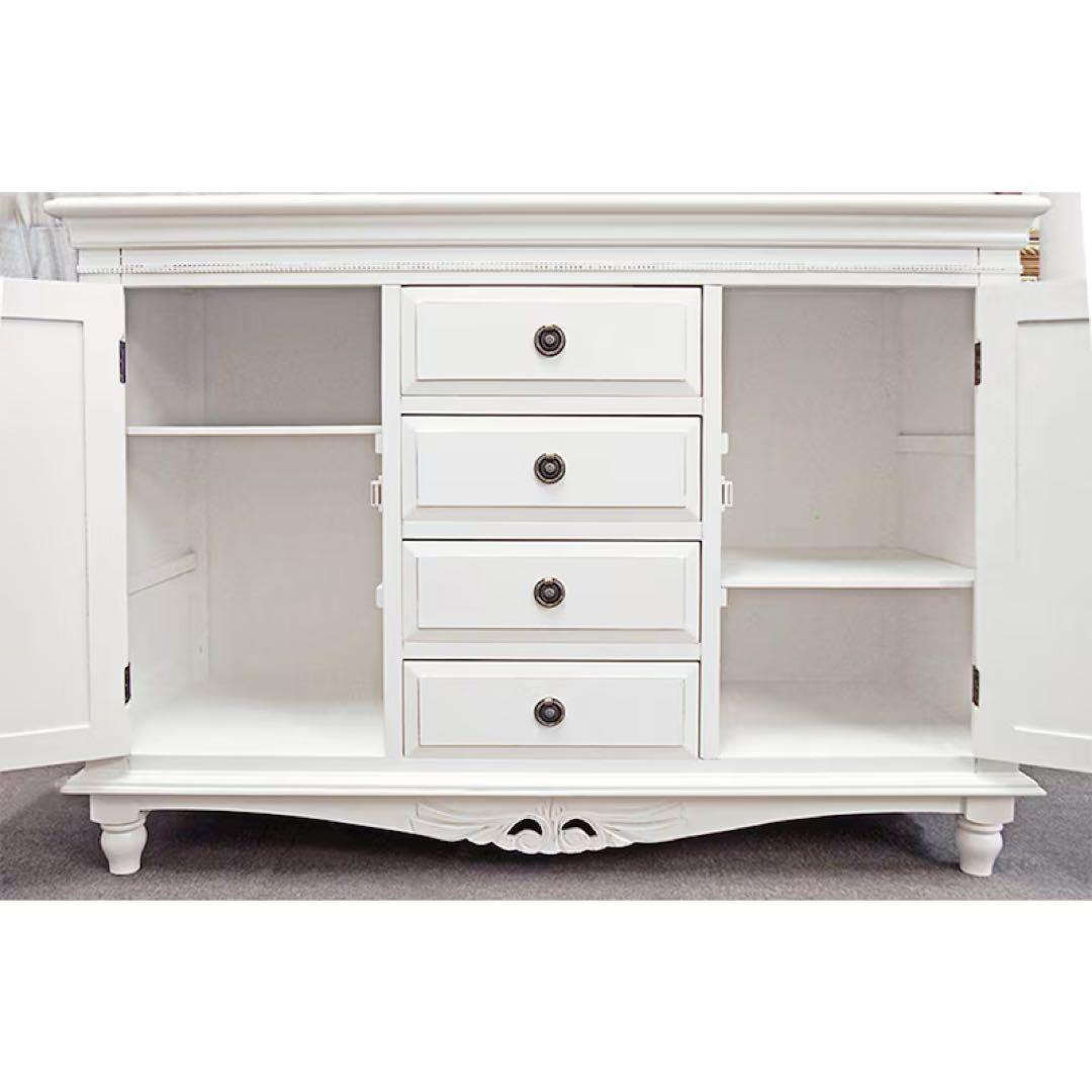 ヨーロピアン調リビングボード サイドボード キャビネット アンティーク風 姫家具