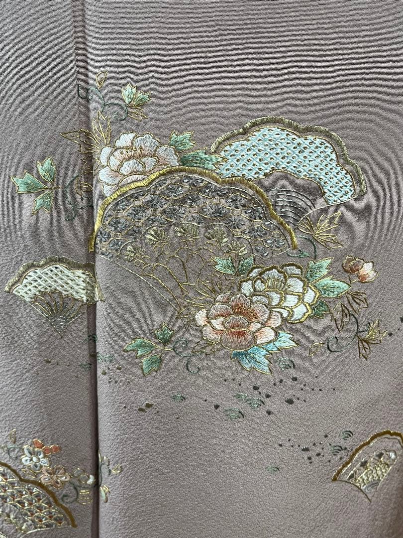 正絹訪問着　作家物　蘇州刺繍七五三　お宮参