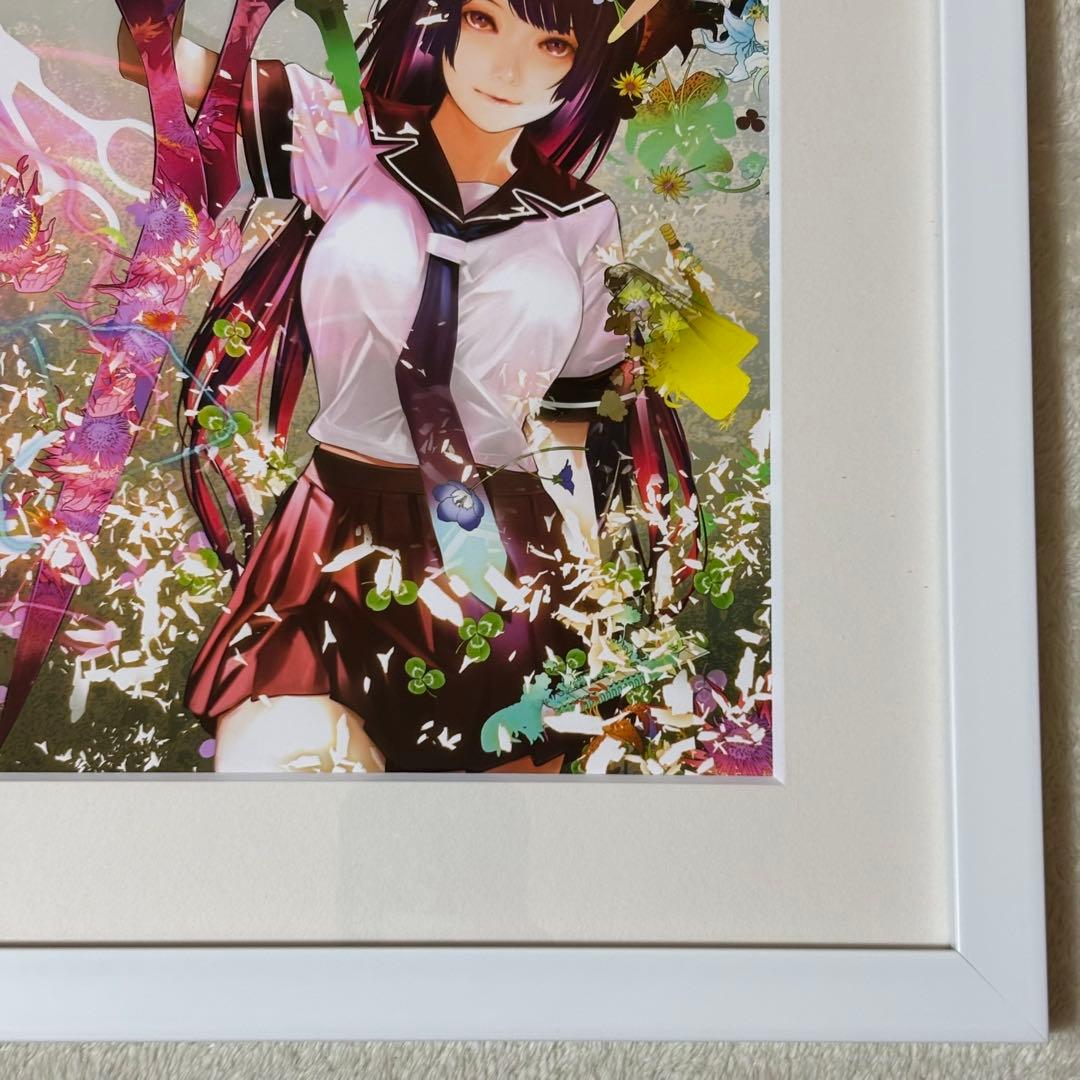 【新品】推しちゃれ 化物語 くじ A賞 額装高精細複製画 キャラファイングラフ