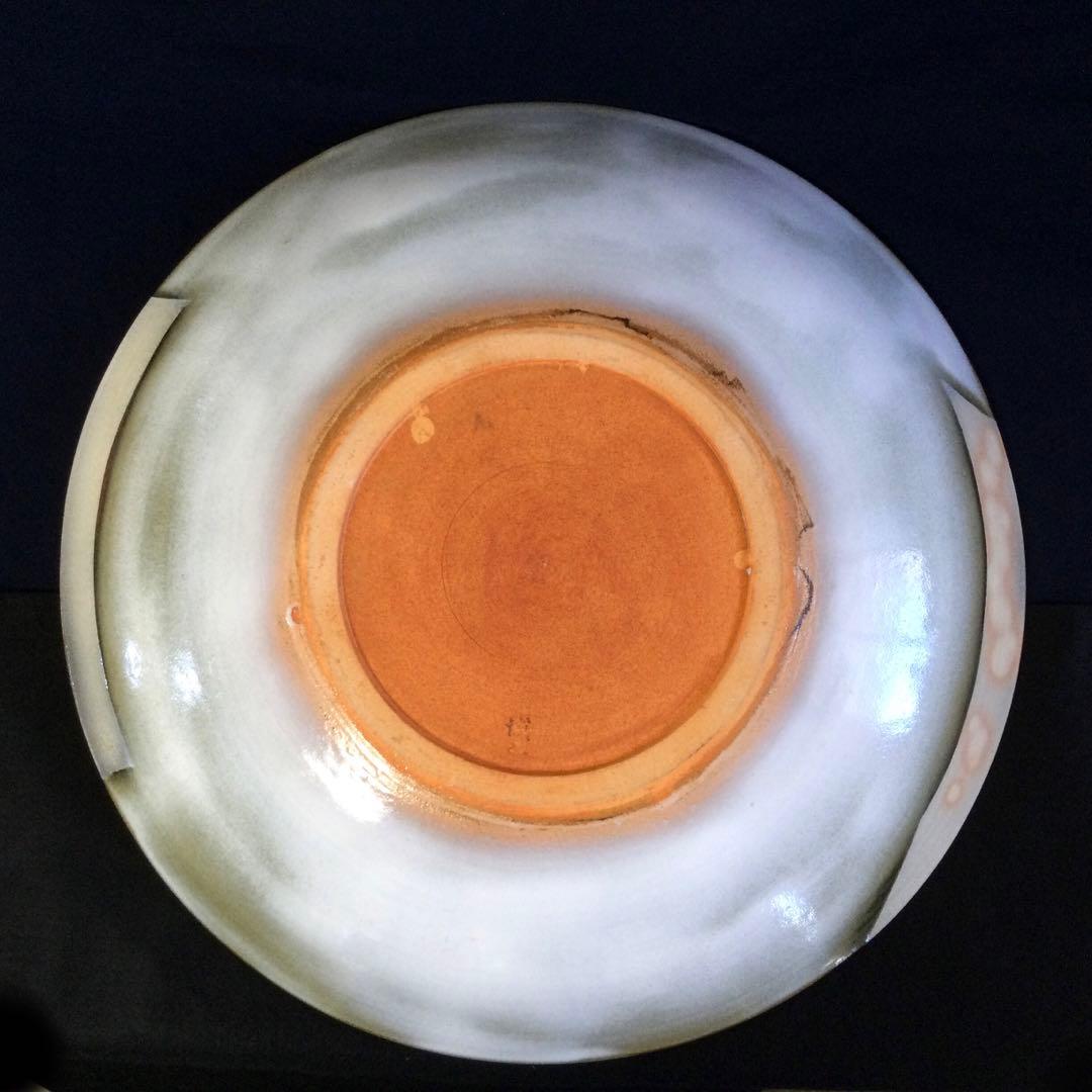 萩焼 白釉鉢 大皿 大野誠二作 供箱付 B824