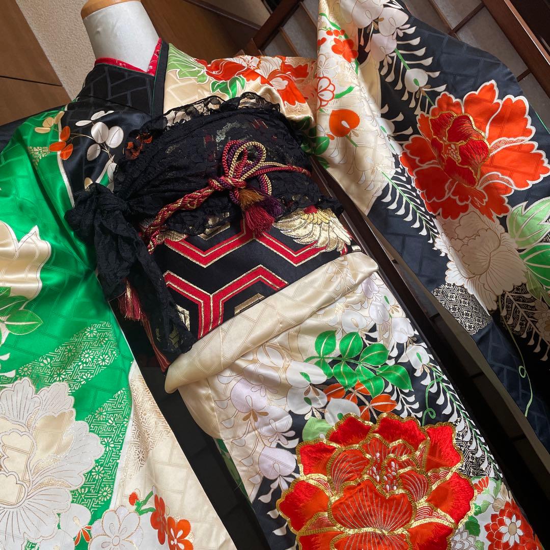 振袖古典柄6点セット大柄花紋様