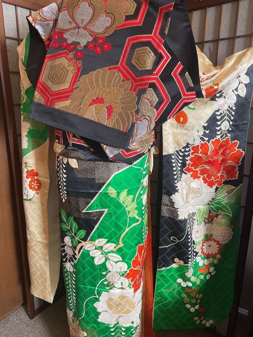 振袖古典柄6点セット大柄花紋様