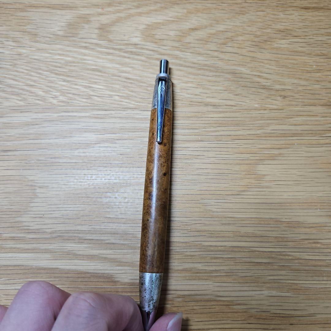 野原工芸 斑紋金具 特上チーク瘤 ボールペン
