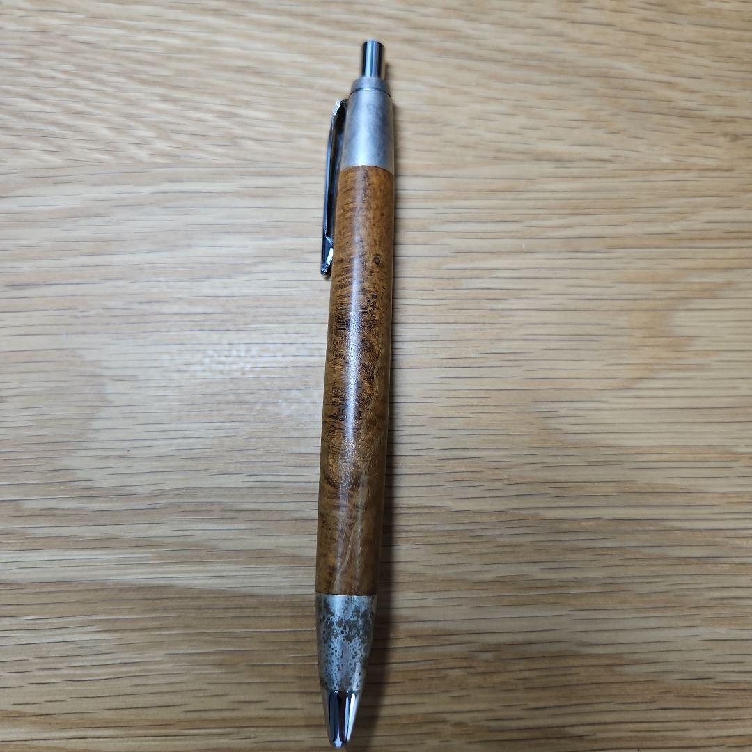 野原工芸 斑紋金具 特上チーク瘤 ボールペン