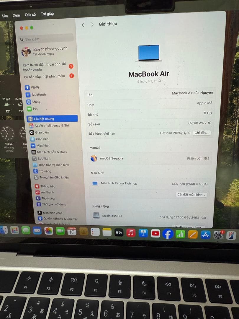 MacBook本体 MacBook Air (M3, 8GB, 256GB)