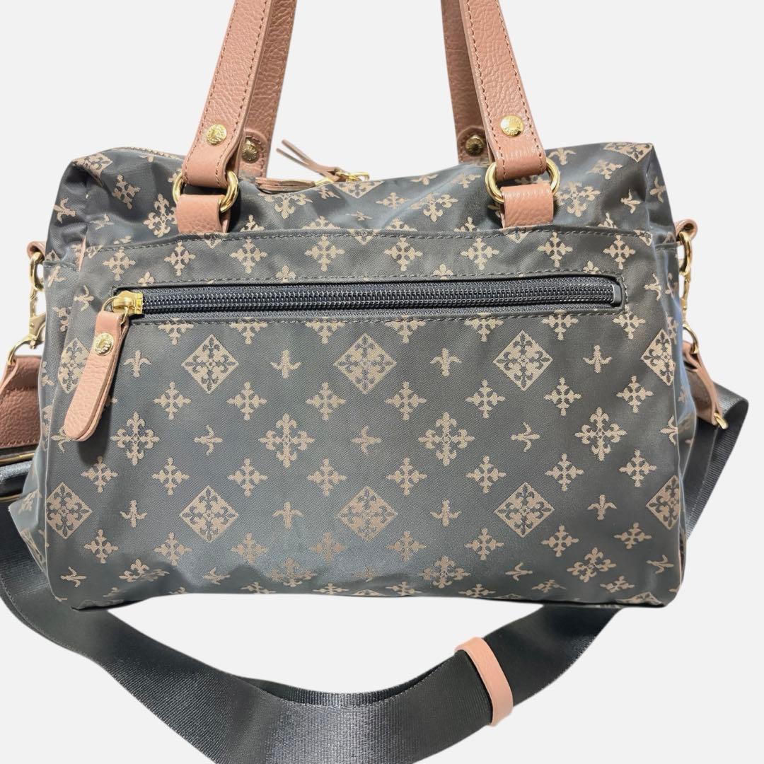 美品 ラシット 2way ショルダーバッグ モノグラム グレー