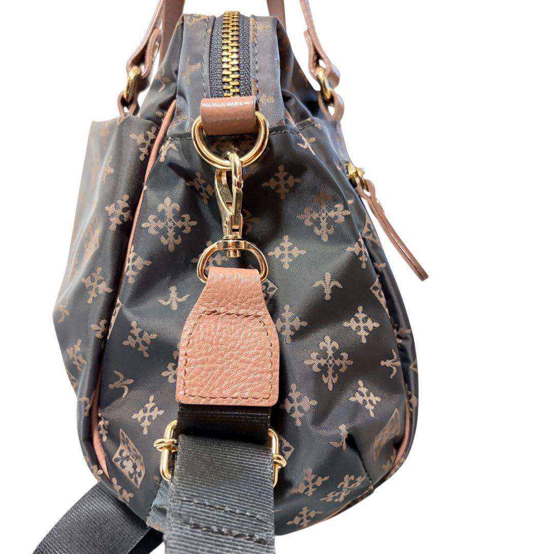 美品 ラシット 2way ショルダーバッグ モノグラム グレー