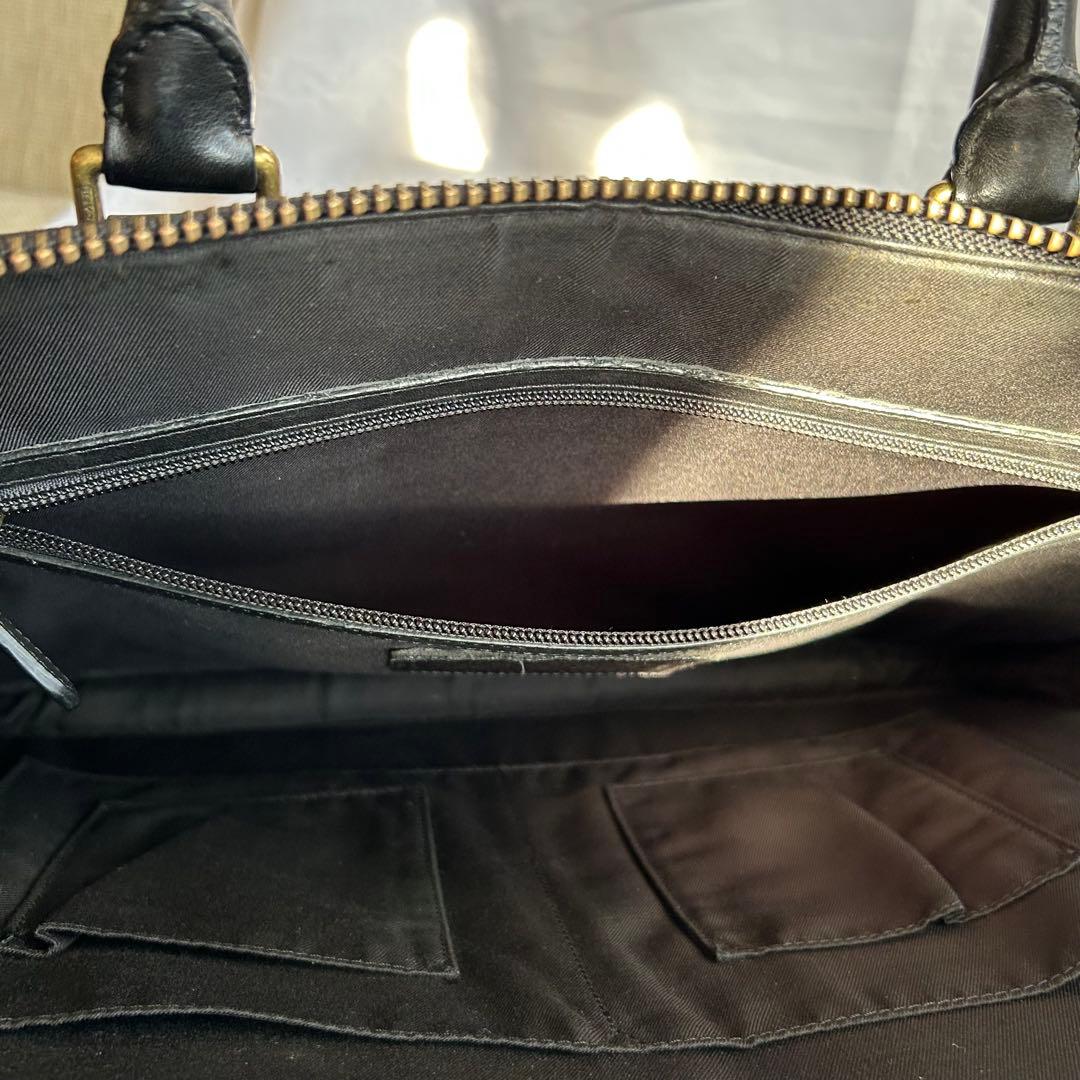 【希少】COACH コーチ ブラック 本革 薄型 ビジネスバッグ ブリーフケース