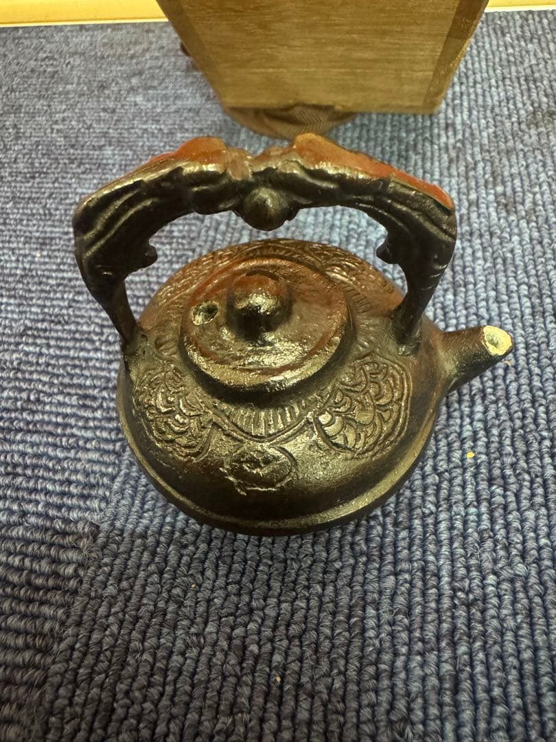 1729 書道具　古銅　本間琢斎　蝋型　水滴　未使用