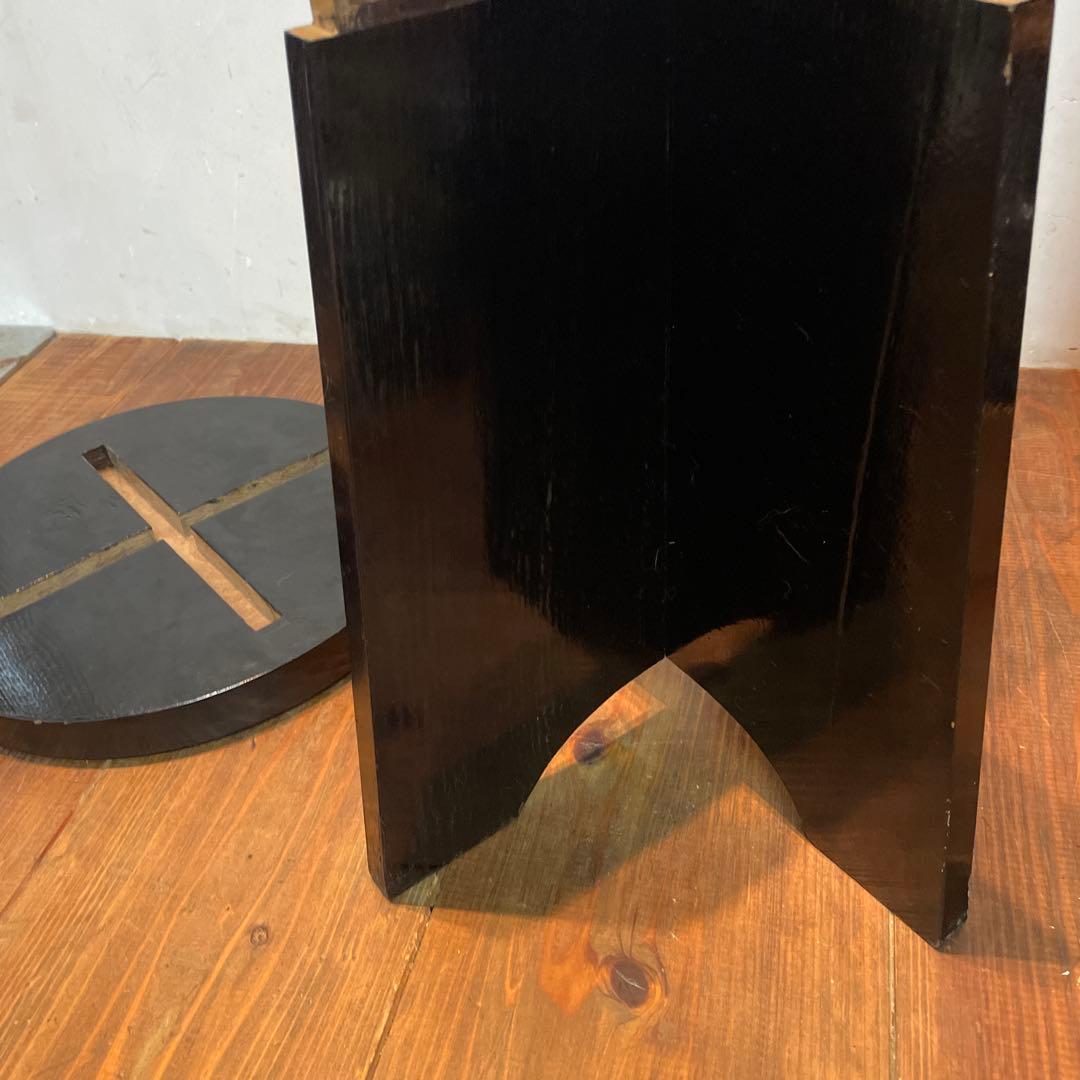 木製　漆塗り　茶道具　円椅子　スツール　立礼用椅子　点茶盤　組立て式　丈夫な作り