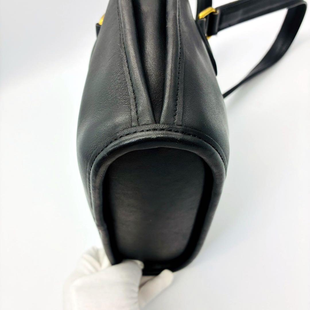 オールドコーチ レザー ハンドバッグ ブラック 黒 USA製 ヴィンテージ