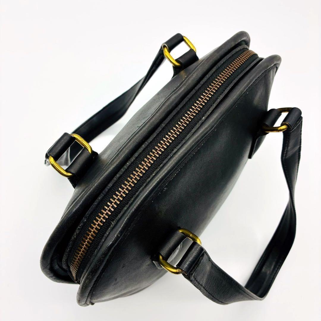 オールドコーチ レザー ハンドバッグ ブラック 黒 USA製 ヴィンテージ