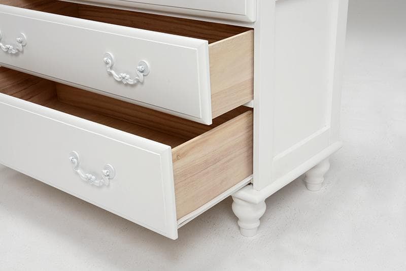 【新品・未使用】　白家具　ヨーロピアン調　チェスト　5段7杯　幅80ｃｍ