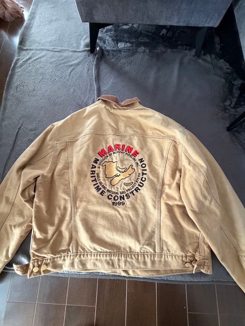 Carhartt ベージュジャケット MARINE PIPELINES