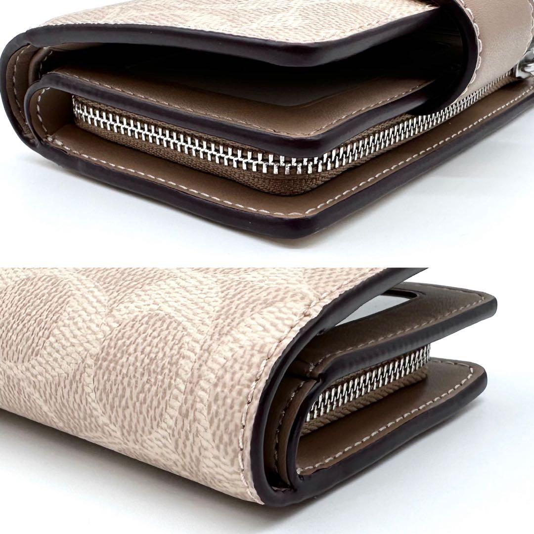 未使用✨COACH コーチ シグネチャー ２つ折り財布 レザー サンド/トープ