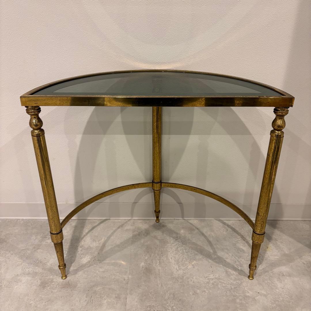 ハリウッドリージェンシーテーブル　ガラストップコンソールテーブル