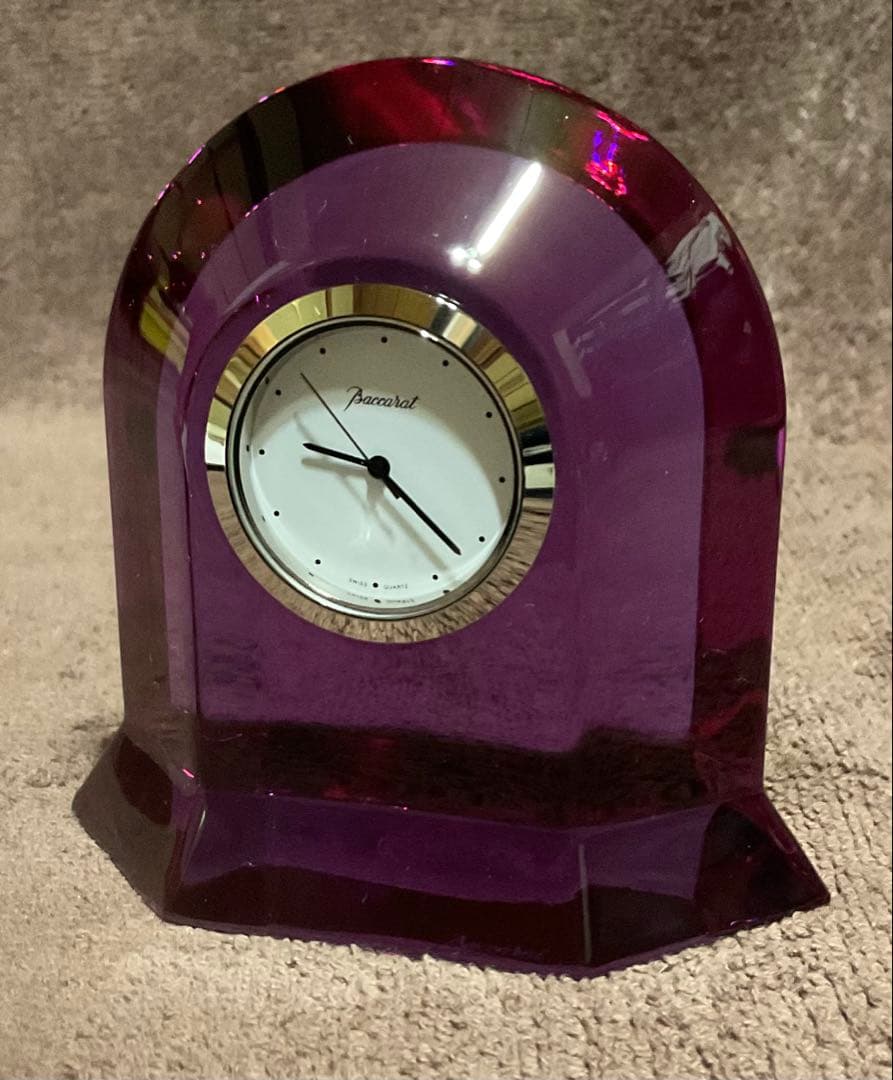 新品1970年代フランス製バカラ 置時計クリスタルガラス　 (ビンテージAAA)